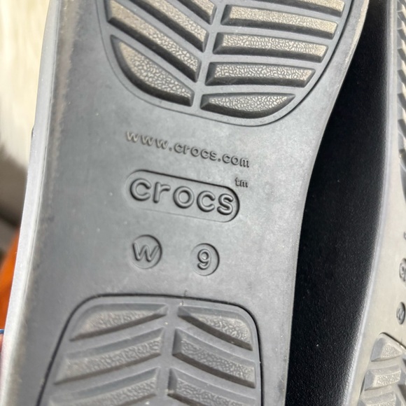 CROCS Women's Wedge Black Double Strap Sandals - Picture 6 of 9